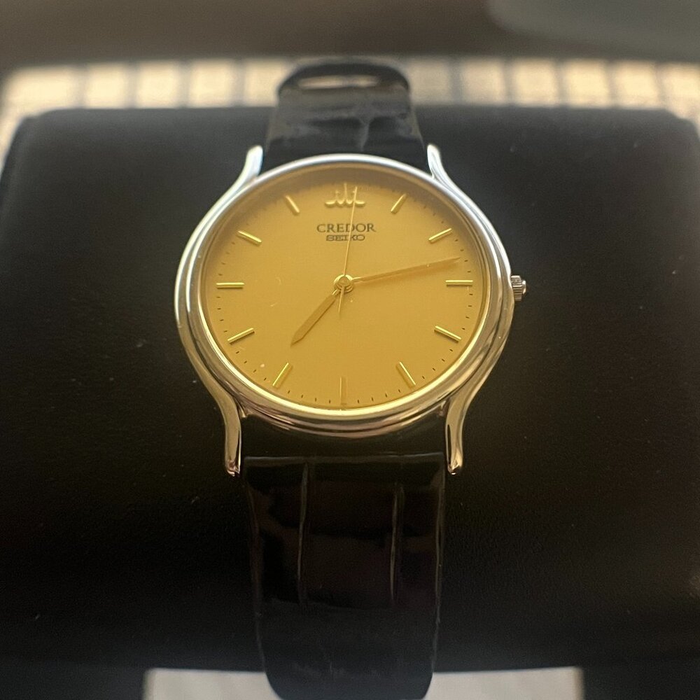 Credor Seiko Gold Dial Vintage Collector Dress Watch 33mm